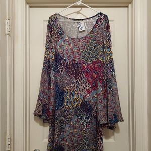 Blue, Burgundy and Black Dress